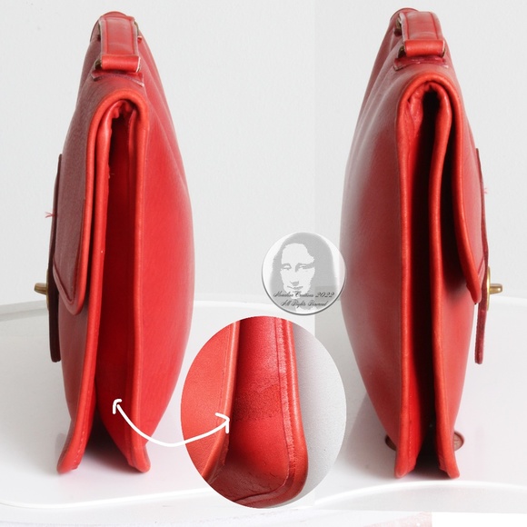 Vintage Coach Bag Handle Clutch Portfolio Red Leather Rare Pre Creed 1970s NYC - Picture 15 of 17